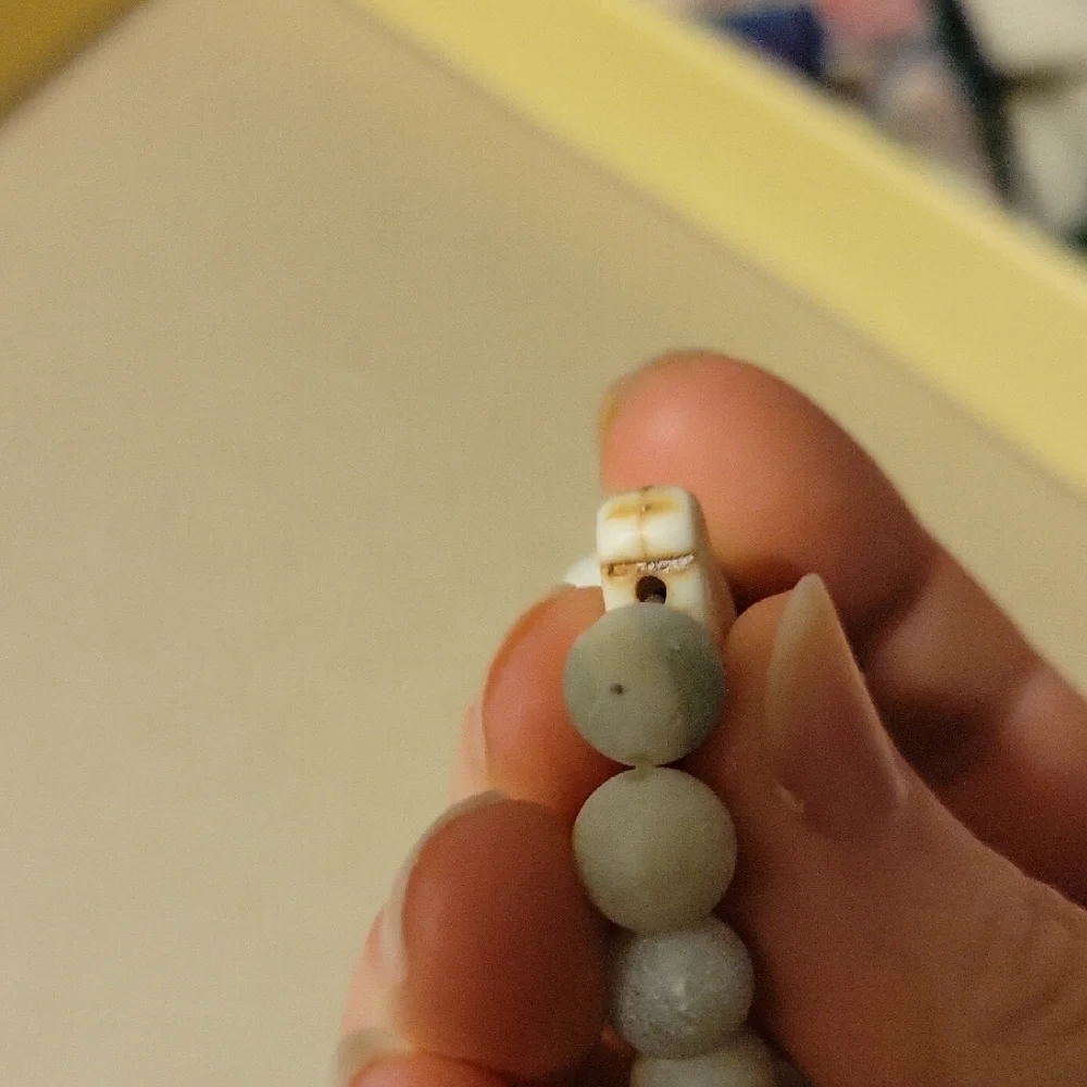 Amazonite Matte Beaded Stretch Bracelet with Dog Charm Focal Bead